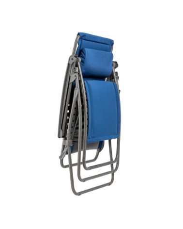 Fauteuil relax matelassé zéro gravité xl en acier bleu l96xl72xh123