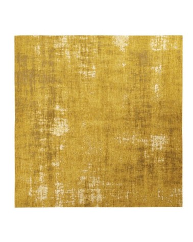Tapis tissé jacquard jaune moutarde 200x200, OEKO-TEX®
