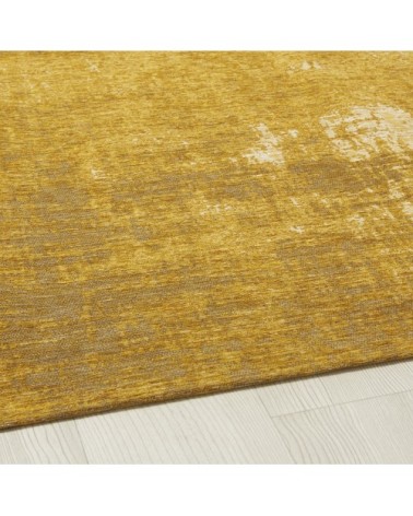 Tapis tissé jacquard jaune moutarde 200x200, OEKO-TEX®