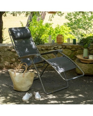 Fauteuil relax zéro gravité en acier noir l87xl67xh115