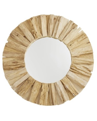 Miroir en bois d'acacia recyclé beige D96