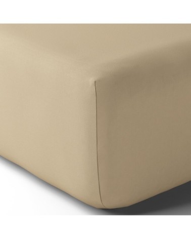 Drap housse coton 160x200 cm grège