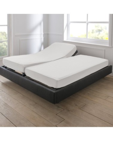 Drap housse duo coton 90x200 cm coco