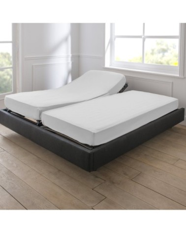 Drap housse duo coton 90x200 cm opaline