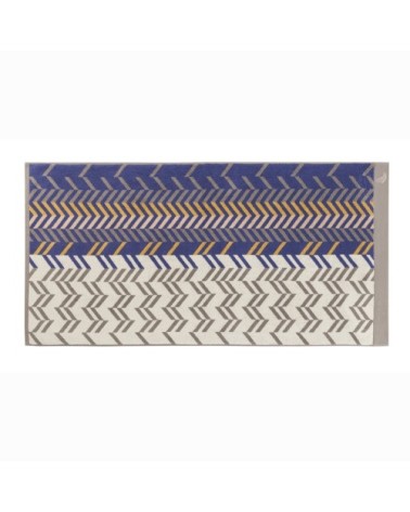 Drap de douche coton 70x140 cm bleu foncé rayé