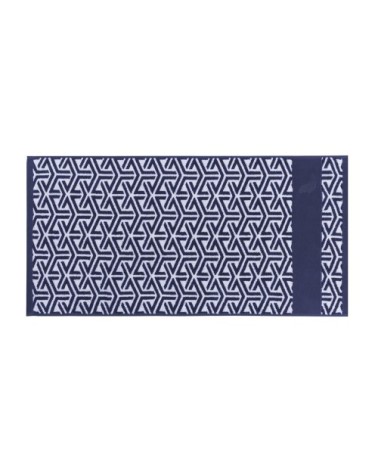 Serviette coton 50x100 cm bleu foncé imprimé