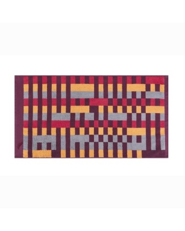 Serviette coton 50x100 cm violet imprimé