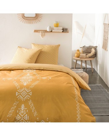 Parure de lit coton 2 personnes imprimé ethnique SUNSHINE