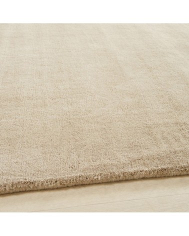 Tapis à poils courts en laine beige 250 x 350 cm SOFT