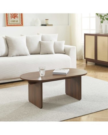 Table basse effet noyer
