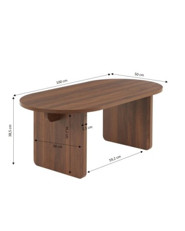 Table basse effet noyer