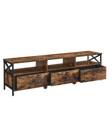 Meuble tv télévision jusqu'à 80 pouces 178 x 40 x 50cm marron et noir