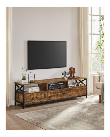 Meuble tv télévision jusqu'à 80 pouces 178 x 40 x 50cm marron et noir