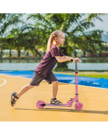 Trottinette pour enfants pliable pu rose