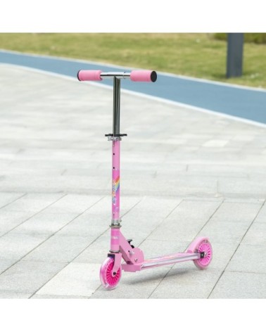 Trottinette pour enfants pliable pu rose