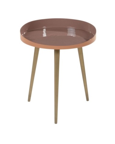 Bout de canapé émaillé rose