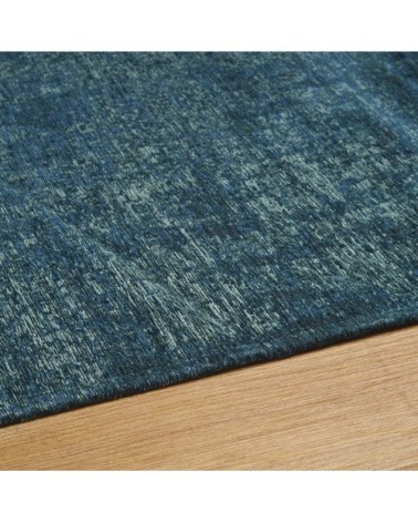 Tapis tissé jacquard bleu canard 155x230, OEKO-TEX®