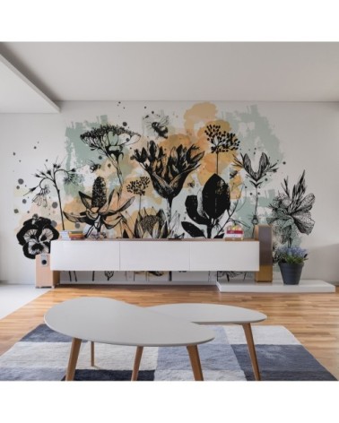 Papier peint panoramique fleurs des champs 170 x 250  couleurs