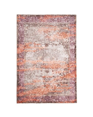 Tapis rayé vintage en polyester beige 160x230