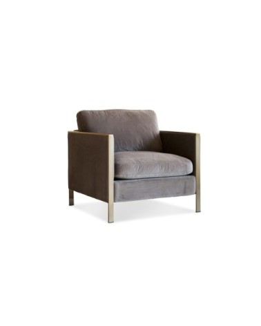 Fauteuil en velours gris