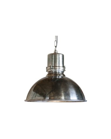 Grande suspension en métal argenté