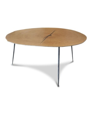 Petite table basse bois-métal marron