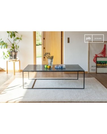 Grande table basse en marbre vert