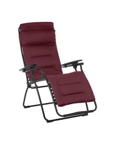 Fauteuil relax matelassé zéro gravité en acier rouge l88xl71xh115
