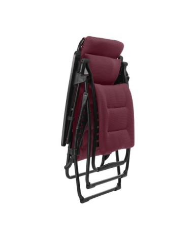 Fauteuil relax matelassé zéro gravité en acier rouge l88xl71xh115