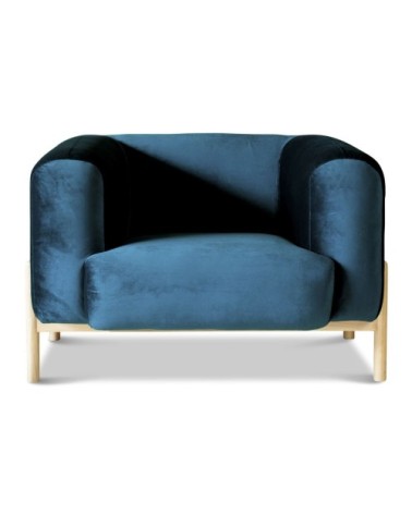 Fauteuil en velours bleu