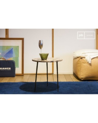 Table d'appoint en marbre beige