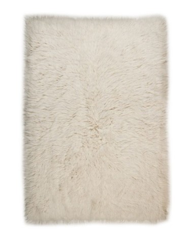 Tapis flokati en laine vierge - naturel 90x160 cm