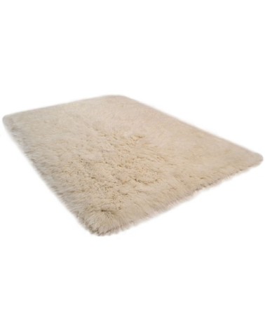 Tapis flokati en laine vierge - naturel 90x160 cm