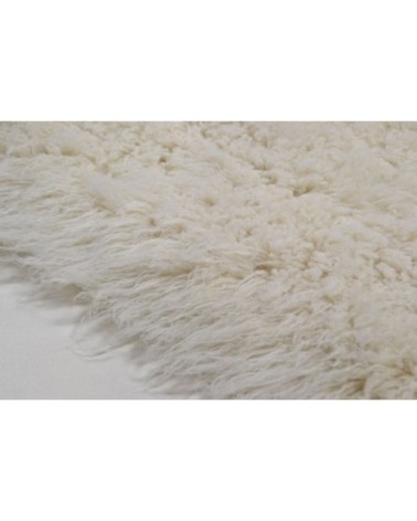 Tapis flokati en laine vierge - naturel 90x160 cm