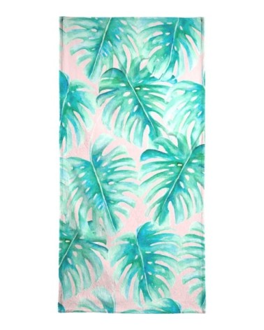 Serviette de bain en éponge-velours en vert &  70x140