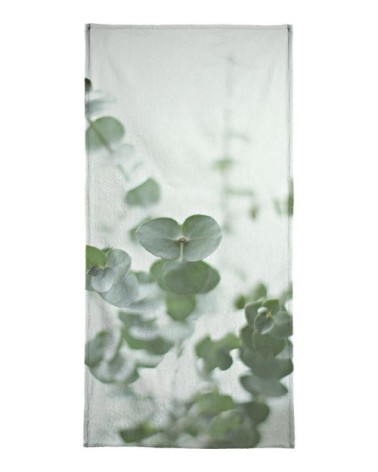 Serviette de bain en éponge-velours en blanc & vert 70x140