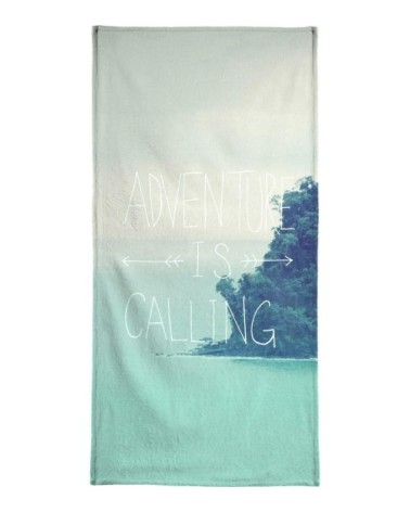 Serviette de bain en éponge-velours en blanc ivoire & bleu 70x140