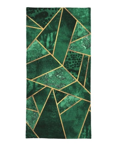 Serviette de bain en éponge-velours en vert 40x80