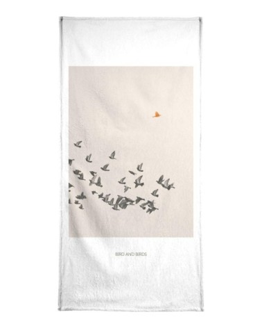 Serviette de bain en éponge-velours en marron & noir 40x80