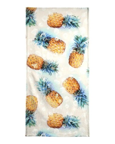 Serviette de bain en éponge-velours en gris & jaune 70x140