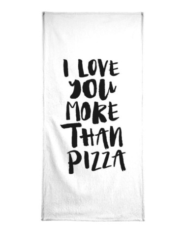 Serviette de bain en éponge-velours en blanc & noir 70x140