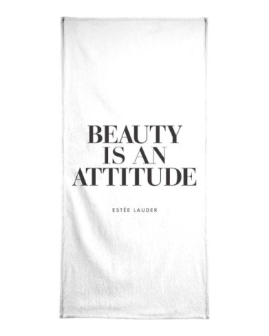 Serviette de bain en éponge-velours en blanc & noir 40x80