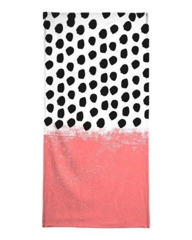 Serviette de bain en éponge-velours en blanc & noir 70x140