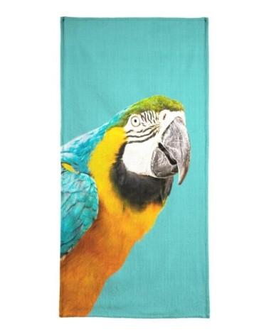 Serviette de bain en éponge-velours en jaune & multicolore 40x80