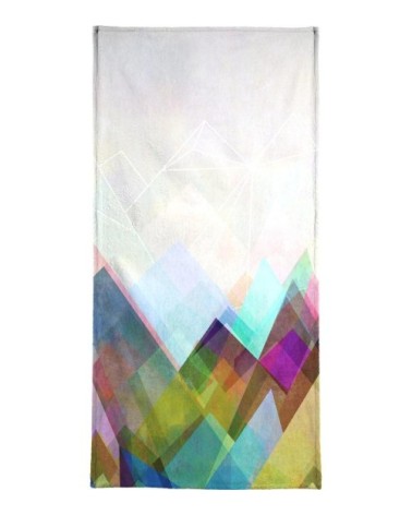 Serviette de bain en éponge-velours en blanc & gris 40x80