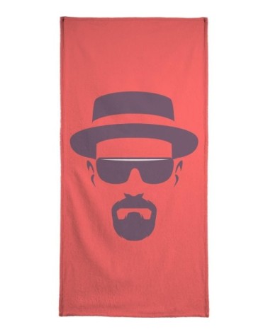 Serviette de bain en éponge-velours en rouge 40x80