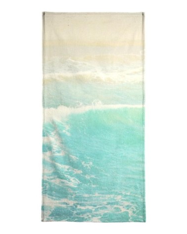 Serviette de bain en éponge-velours en bleu & turquoise 70x140