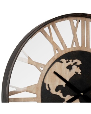 Horloge carte du monde bicolore D60