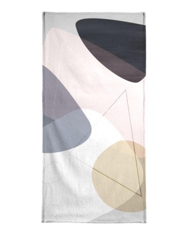 Serviette de bain en éponge-velours en gris & noir 40x80