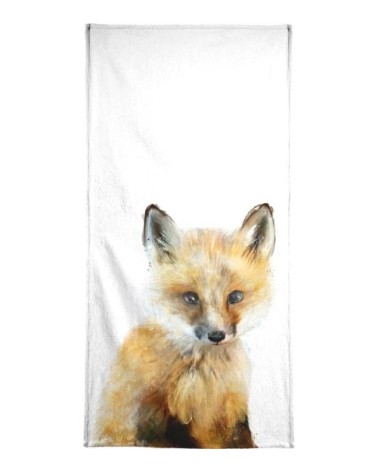 Serviette de bain en éponge-velours en blanc & jaune 40x80